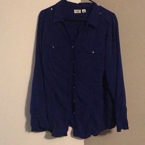 Royal blue button down dress shirt